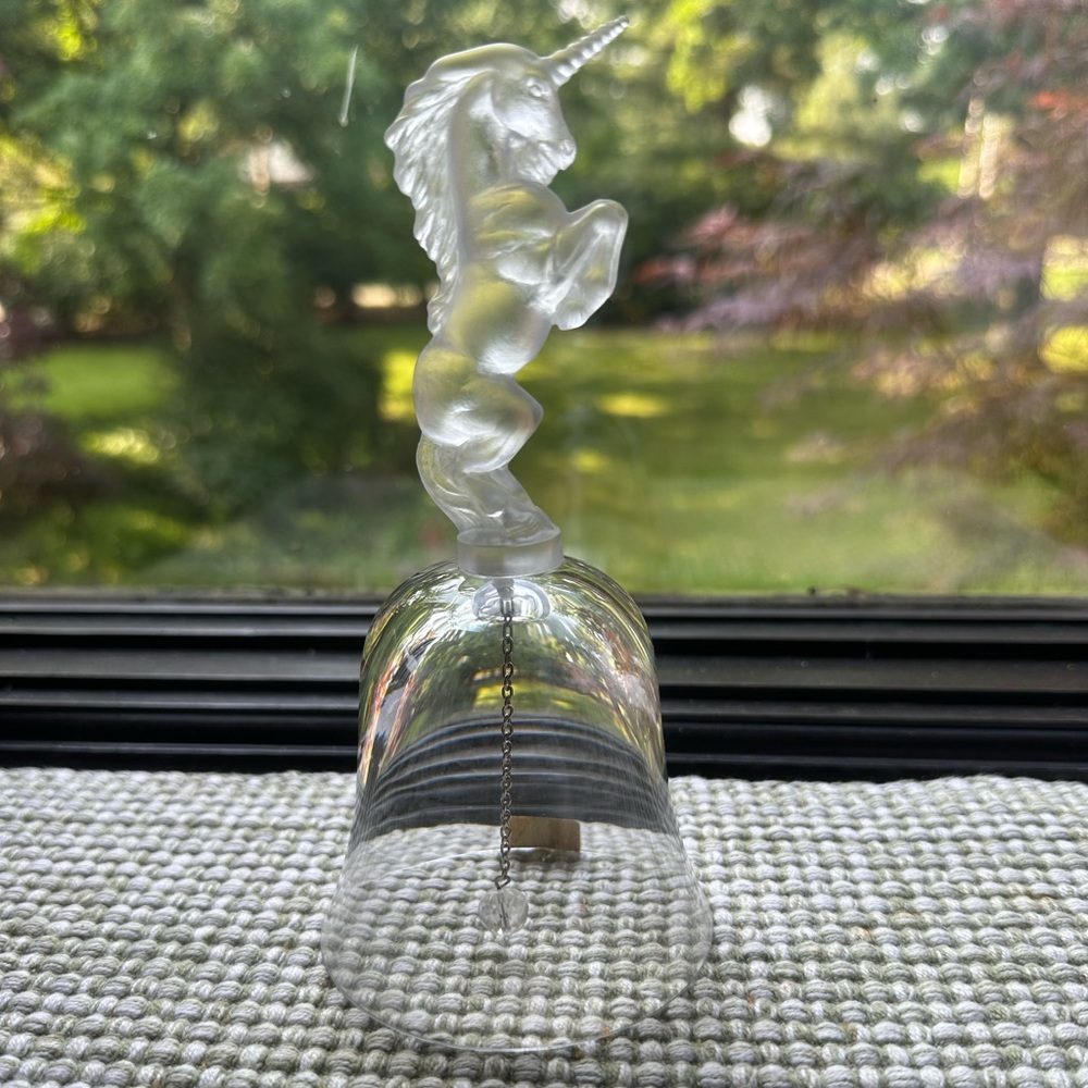 Schmid France Crystal Bell with Frosted Unicorn